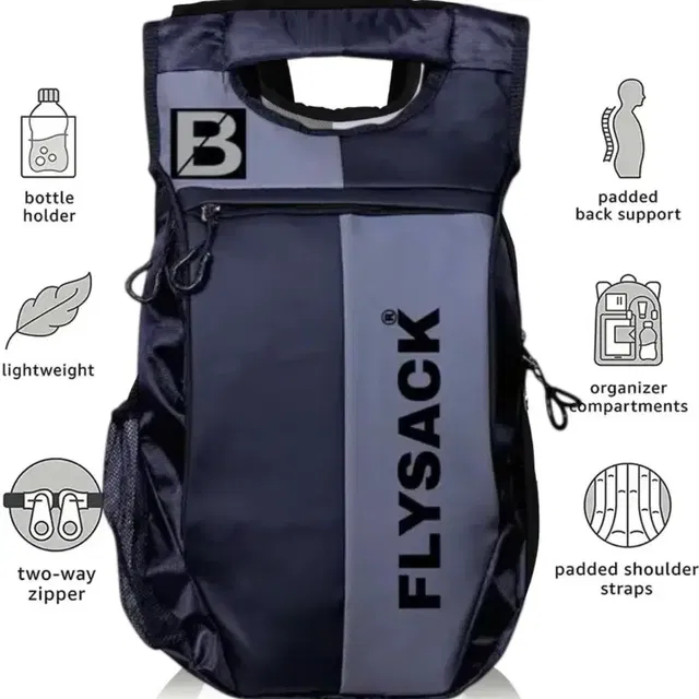 Flysack Stylish and Spacious Gungi Bag with 2 pocket (Black, Pack of 1)