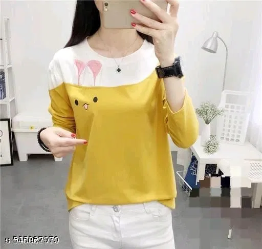 Cotton Blend T-shirt for Women, Multicolour (S)