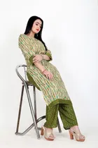 Cotton A-Line Kurti with Pant 