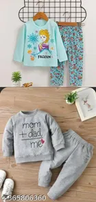 Cotton Blend Full Sleeves T-Shirt with Pant Clothing Set for Kids 