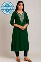 Cotton Embroidered Kurti for Women 