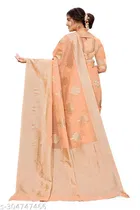 Linen Zari Woven Saree for Women 