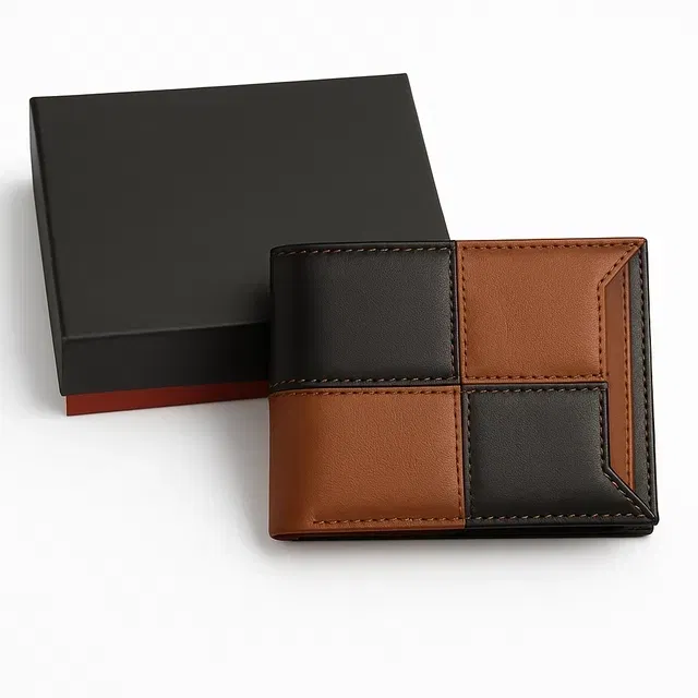 Checkered Wallet for Men (Pack of 1)