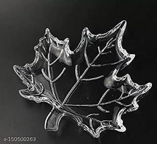 Crystal Leaf Shape Fruit Tray (Transparent)
