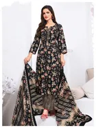 Floral Crepe Punjabi Suit Material for Women 