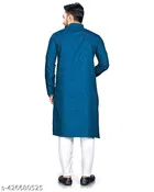 Solid Show Button Mandarin Neck Kurta for Men 