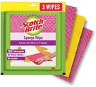 Scotch-Brite Sponge Wipe, Kitchen Cleaning Sponge, Reusable, Multi-Color, Easy to use ( Pack of 3)