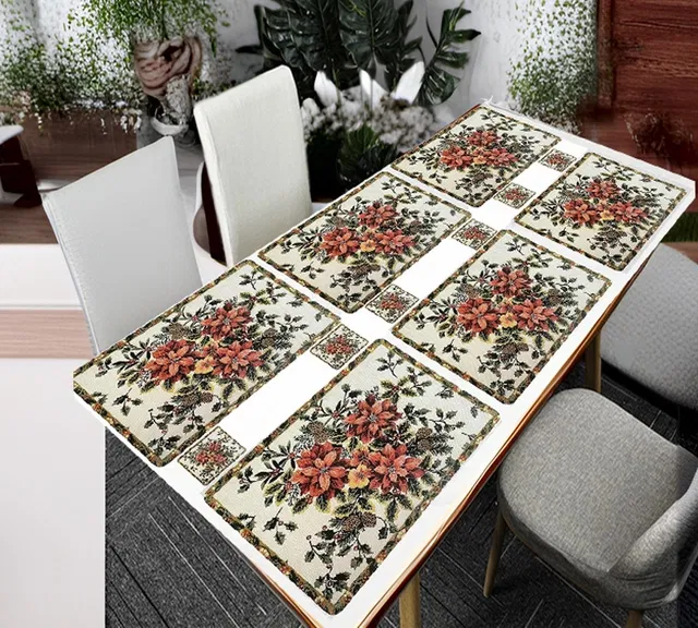 PVC Placemats for Dining Table (Multicolor, Pack of 6)