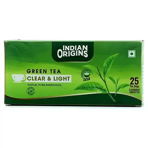 इंडियन ऑरिजिन्स क्लियर एंड लाइट ग्रीन टी - 25 Pcs