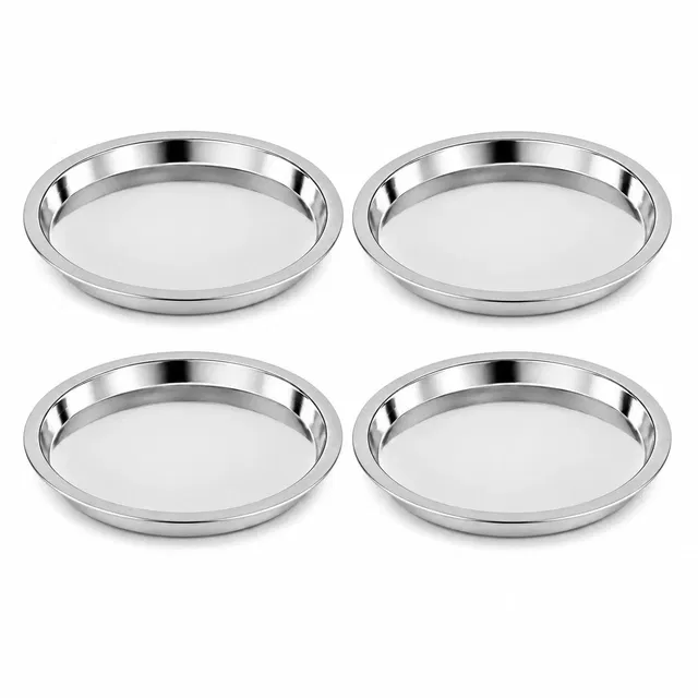 SimpleHome Steel Snack Plate 6 Inch Combo Set of 4