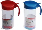Plastic Oil Dispenser Bottle (Blue & Red, 1000 ml) (Pack of 2)