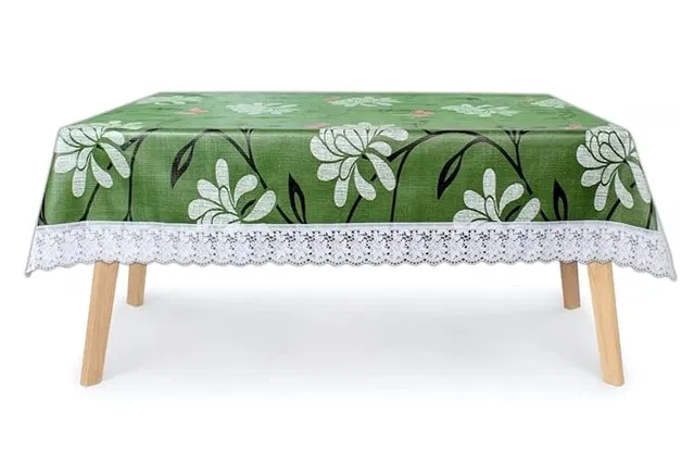 PVC Printed 4 Seaters Table Cover (Multicolor, 40x60 inches)