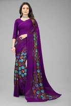 Trendy Georgette Saree with Blouse Piece For Women 