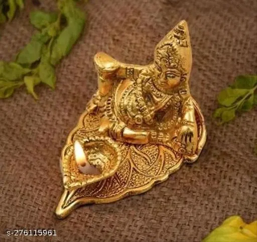 Kuber Idol with Diya (Yellow, 1)