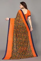Casual Georgette Women Printed Saree With Unstitched Blouse 