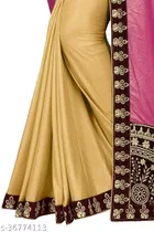 Lycra Blend Solid Saree For Women, Multicolor