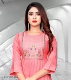 Rayon Slub Printed Kurti for Women 