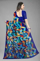 Georgette Printed Saree for Women 