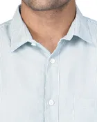 Poly Cotton Full Sleeves Solid Shirt for Men, Green 