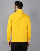 Fleece Printed Hoodie for Men, Yellow 