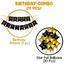 Happy Birthday Balloon Decoration Kit, Black, Set of 1