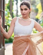 Net Embellished Saree for Women 