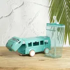 Plastic Bus Shape Sipper Bottle for Kids, Multicolor 
