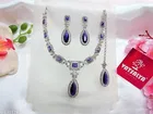 Sparkling Silver Finish Rhodium Plated Necklace Set for Women 
