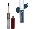 Combo of Matt Look Metallic Liquid Lip Colour with 2-in-1 Lipstick cum Lip Gloss 
