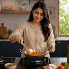 SimpleHome Aluminium Kadhai With Induction Base-3500 ml 26cm
