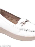 Shoetopia Solid Synthetic Loafers for Girls 