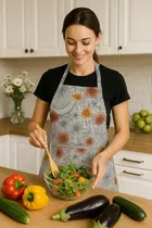 Krishna E Geometry Flower Printed Apron 68x58cms 