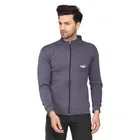 Full Sleeves Solid Sports Jacket for Men (Grey, L)