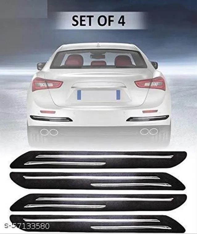Rubber Car Bumper Protector (Black, Pack of 4)