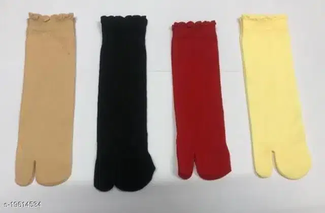 Nylon Socks for Women (Multicolor, Pack of 4)