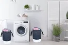 Canvas Laundry Basket,Multicolor,  