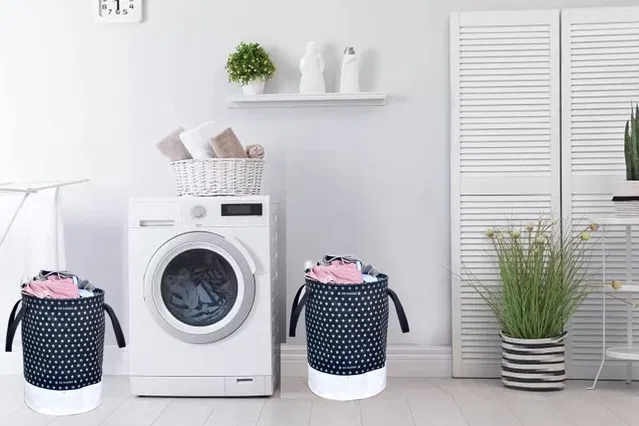 Canvas Laundry Basket,Multicolor, (Pack Of 2)