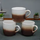 6 Pcs Ceramic Tea & Coffee Cup Set - Dual Tone Royal Brown