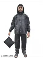 Plastic Raincoat for Men (Black, Free Size)