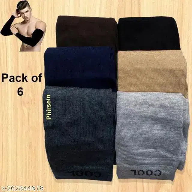 Arm Sleeves for Men & Women (Multicolor, Set of 6)