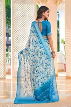 Floral Printed Cotton-Linen Saree for Women 