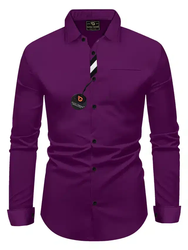 Full Sleeves Shirt for Men (Wine, M)