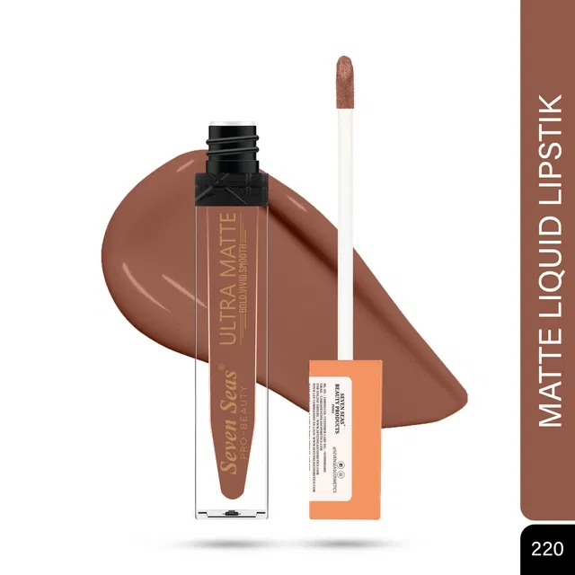 Seven Seas Liquid Lipstick for Women, Nude Flush (6ml)