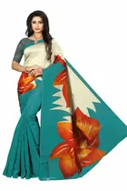 SVB साड़ी विमेंस मैसुर सिल्क प्रिंटेड साड़ी विद ब्लाउज पीस 