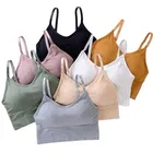 Cotton Blend Lightly Padded Wire Free Sports Bras for Women 