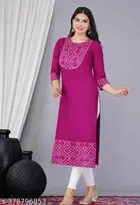 Rayon Solid Kurti for Women 