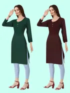 Crepe Solid Kurtis for Women 