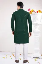 Cotton Blend Sequin Kurta for Men 