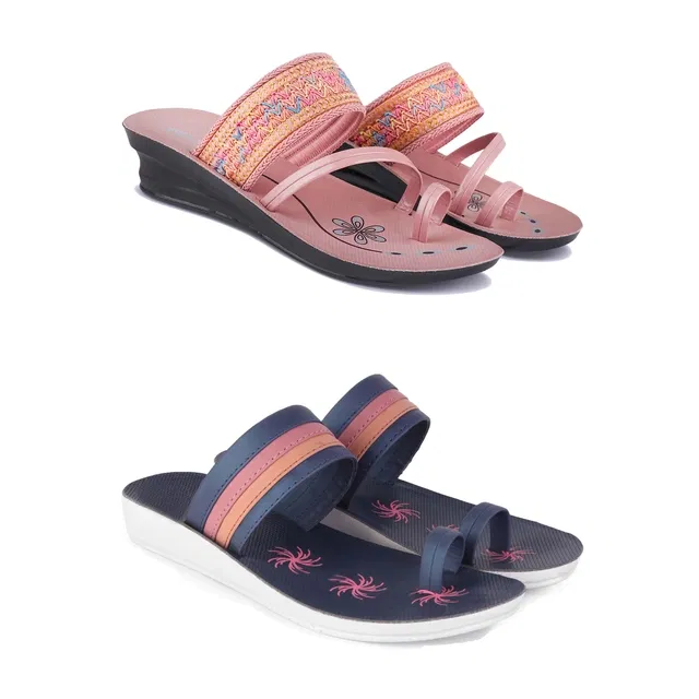 Flats for Women (Multicolor, 5) (Set of 2)