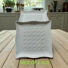 Plastic Plates for Kitchen, White, Pack of 6